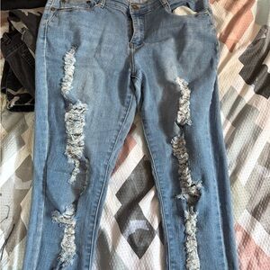 Ripped Blue Jeans for Women